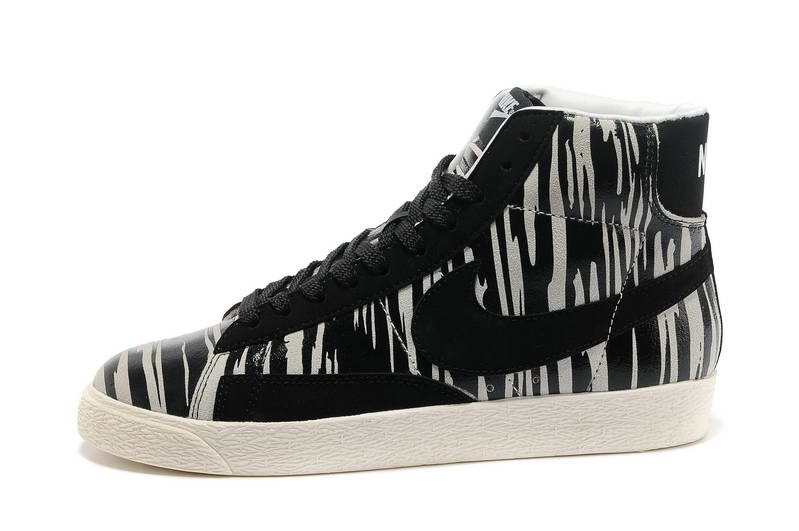 Nike Blazer hommes et femmes chaussures Mid Suede Noir Blanc (3)